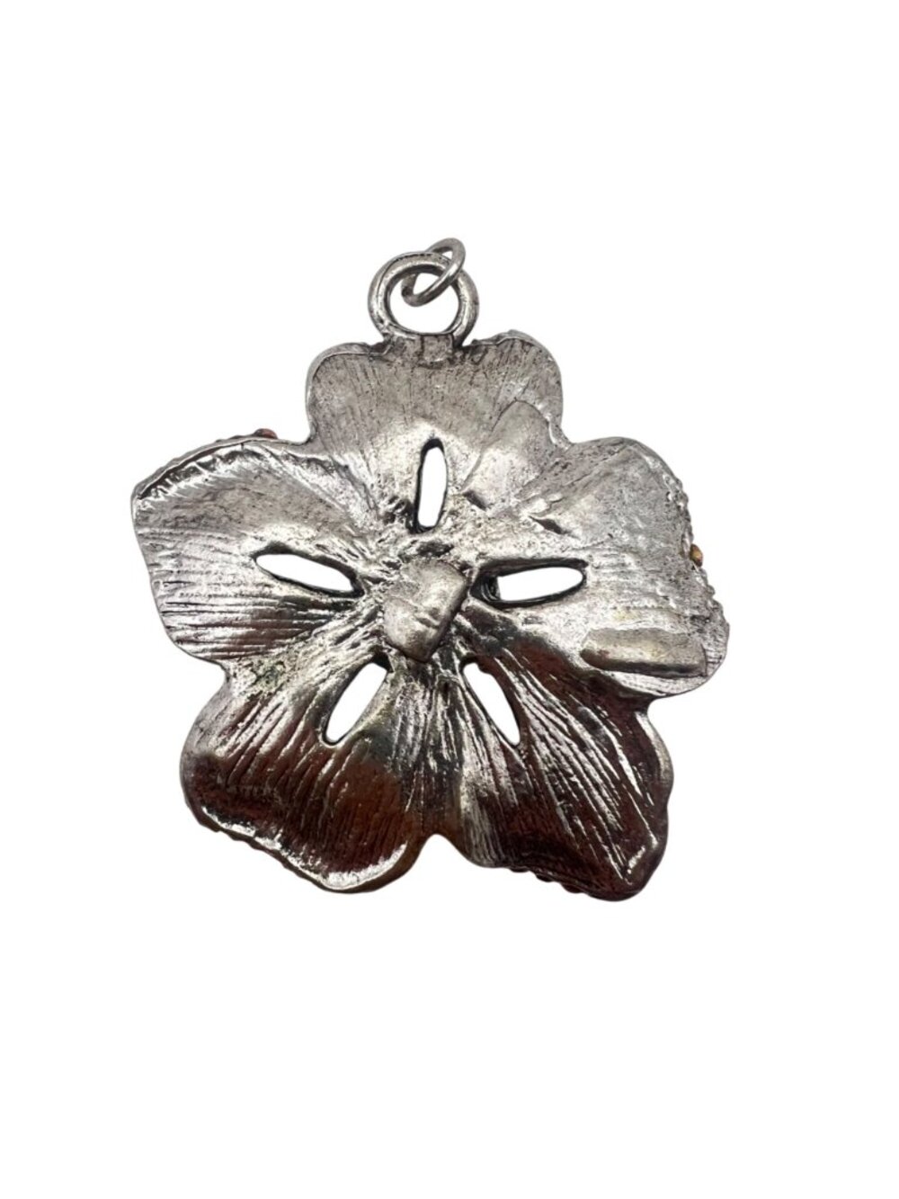 Lot 3 Silver Tone Floral Pendants Acrylic Crystals Faux Pearl Brooch Pink Blue - Picture 7 of 12